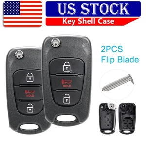 2 Llavero de control remoto abatible carcasa para Kia Sportage Soul 2010 2011 2012 2013 - Imagen 1 de 8