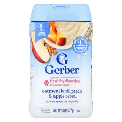 Cereal, 2nd Foods®, Oatmeal Lentil Peach & Apple, 8 oz (227 g) - Image 1 of 4