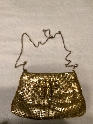 Vintage Gold Mesh Purse Shoulder Crossbody Clutch - Image 1 of 3