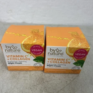 2x BY NATURE FROM ZEALAND VITAMIN C +COLLAGEN BRIGHTENING +HYDRATING NIGHT CREAM - Bild 1 von 4