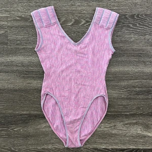 Body coprispalle vintage Danskin cotone taglia S rosa viola tinta unita spaziale - Foto 1 di 8