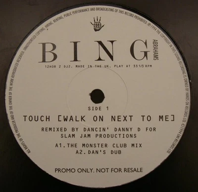 Bing Abrahams - Touch (Walk On Next To Me) Electr 12" Promo Schallplatte 204760 - Bild 1 von 4