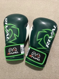 RIVAL Boxing RB7 Fitness Plus Hook & Loop Bag Gloves - Green /WH- MD -NEW/Defect - Picture 1 of 10
