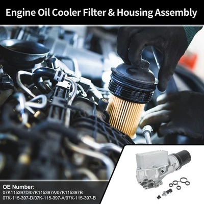 Carcasa de filtro de aceite de aluminio No.07K115397D con sensor para VW Beetle Golf Rabbit Foto 1 de 4