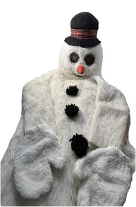 Vintage Snowman Mascot Costume Full Body Plush Suit & Head Christmas Winter - Picture 1 of 14