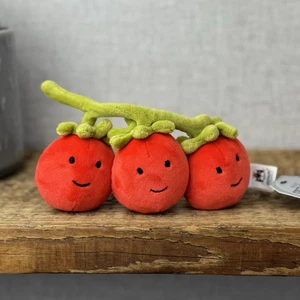 Jellycat Vivacious Tomato - Tomato On Vine Vegetable Soft Toy 8” - Picture 1 of 5
