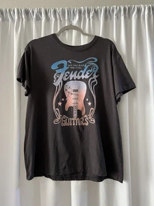 Fender Guitar Grafik T-Shirt Damen XLarge grau Kurzarm Musik - Bild 1 von 4