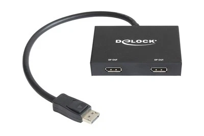 Delock 87665 Displayport 1.2 Splitter - 1 x DP in auf 2 x DP out 4K - Bild 1 von 2
