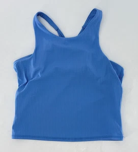 All in Motion Girl's Blue Ribbed Stretch Activewear Strappy Cropped Top Sz XL - Picture 1 of 6