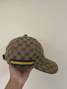 Rare Gucci Brazil Stripe Cap Size Medium GG Monogram - Picture 1 of 5