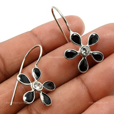 Zircone Cubico Gemma Argento Sterling Pendente Regalo di Natale Gancio Orecchini - Immagine 1 di 4