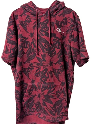 Sudadera con capucha roja y negra manga corta Young & Reckless para hombre Foto 1 de 4