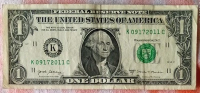 Birthday/Anniversary Note* September 17, 2011* $1 Dollar Bill K09172011C - Image 1 of 2