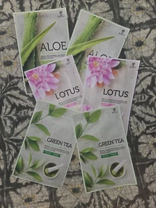 MIRACLE M24 ALOE/Green Tea/Lotus FACIAL MASK MIXED pack of 6 (2 of each) - Picture 1 of 9