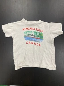 Vintage 50's 60's Kid's Tee Shirt Small / Medium Niagara Falls Canada Tourist - Picture 1 of 4