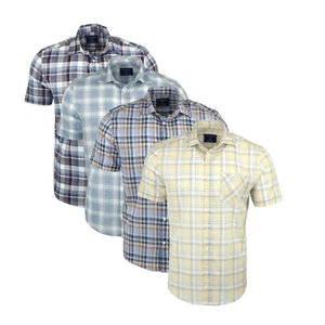 Mens Springfield Linen 100% Cotton light Casual Beach Holiday Summer Check Shirt - Picture 1 of 17