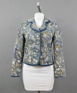 Blazer para mujer Talbots, talla 4, azul multicolor, 48% poliuretano, 35% acrílico, 17% viscosa - Imagen 1 de 6