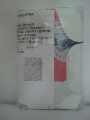 IKEA Duvet Cover w Pillowcases Tovsippa White Floral Oriental Full Queen Bed Set - Image 1 of 4