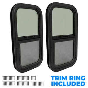 Paquete de 2 remolques de carga con ventana corredera vertical de pared de 12 x 22 x1-1/2" con kit de moldura - Imagen 1 de 18