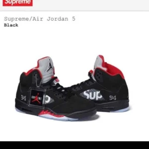 SUPREME Jordan 5 Retro Black Mid Cut High Sneakers Pair SV9117 Men's US10 Unused - Picture 1 of 5