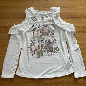 NWT Beautees girls white blouse shirt size L - Picture 1 of 5