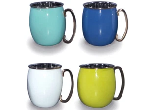 Colorful Moscow Mule Mugs 4-PC SET Stainless Steel Cups Multi-Color in GIFT BOX - Picture 1 of 3