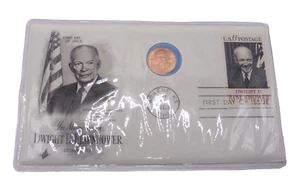 1969 Dwight D. Eisenhower First Day of Issue Coin & Stamp - Picture 1 of 8