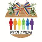 Everyone is Welcomes Door Sign Window Decors Rainbow Prides Wood Hangings Sign
