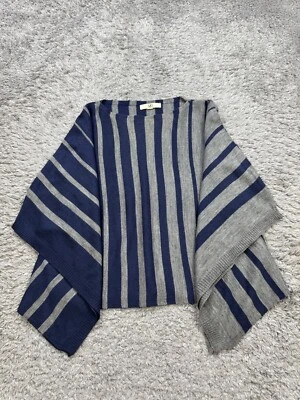 Poncho cárdigan drapeado a rayas pequeño de gran tamaño suéter para mujer Ya Los Angeles Foto 1 de 4