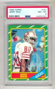 1986 Topps Football #161 Jerry Rice San Francisco 49ers RC Rookie HOF PSA 8 - Picture 1 of 2