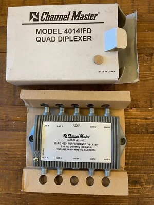 Channel Master 4014IFD Quad Diplexer 4 Way Satellite Antenna UHF/VHF FREE SHIP! - Image 1 of 4