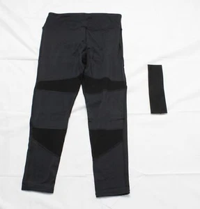 B Fit Amazing Women's Back Zip Pocket Mesh Panel Leggings JJ4 Black Large NWT - Picture 1 of 6