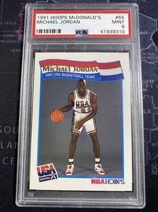 1991 Hoops McDonald's Michael Jordan Chicago Bulls NBA HOF PSA 9 Mint #55