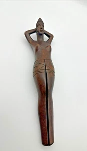 Vintage Hand Carved Wooden Nutcracker Nude Naked Lady Woman 13" Tall Mid Century - Picture 1 of 24