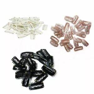 10/20/100pcs Beige Brown Black U Shaped Snap Clips 32mm for Hair Extensions - Picture 1 of 5