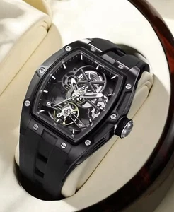 MEGIR Mens Watch Mechanical Automatic Mens Watch Chronograph Skeleton Watches - Picture 1 of 6