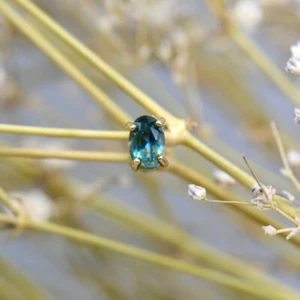 9ct Yellow Gold London Blue Topaz Mens Single Earring - Picture 1 of 5