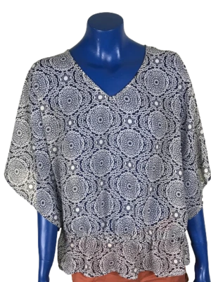 Jane Norman Top Femme Transparent Manche Chauve Souris Voile T L Haut Col V FR - Photo 1/4