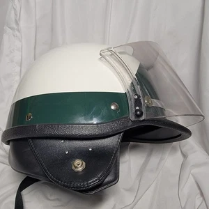 Vintage Super Seer Corp. Polizei Helm Medium grün/weiß - Bild 1 von 6