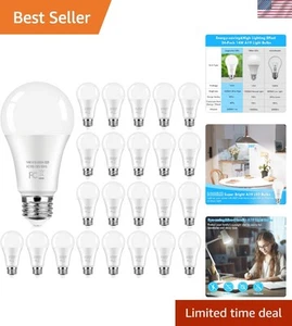 24-Pack LED Light Bulbs 100W Equivalent 1600 Lumens Daylight White E26 - Picture 1 of 9