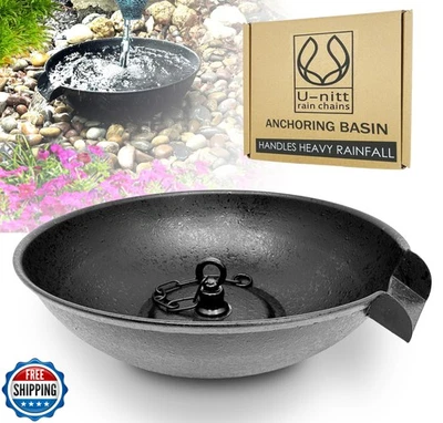 U-nitt 12" cuenco para derrames bajante lavabo de captura para anclaje de cadena de lluvia Foto 1 de 4