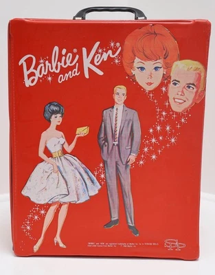Vintage Barbie and Ken Red Doll Carrying Case W/Original Drawers 1964 Mattel - Image 1 of 4