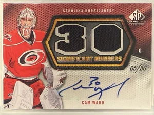 Carolina Hurricanes Cam Ward Significant Numbers Upper Deck SN-CW 5 Of 30 - Picture 1 of 2