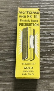 Vintage NuTone PB-10L Beacon Lite Gold Pushbutton Doorbell NOS New Old Stock - Picture 1 of 3