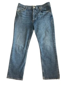 Agolde Jeans Damen Riley High Rise Straight Crop Button Fly Distressed Jeans 32 - Bild 1 von 5