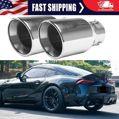 Pairs Exhaust Pipes Car For Toyota Supra 3.0 Premium Rear Throat Muffler 38-76mm Foto 1 de 4