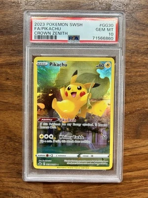2023 POKEMON SWORD & SHIELD CROWN ZENITH #GG30 FULL ART/PIKACHU PSA 10 - Image 1 of 2