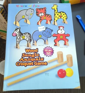 Holz Dschungel Tiere Krocket Spiel 100% vollständig - Bild 1 von 6