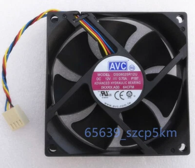 AVC DS08025R12U 80x80x25mm 12V 0.7A 4Wire 4Pin PWM Chassis Cooling Fan  - Image 1 of 4