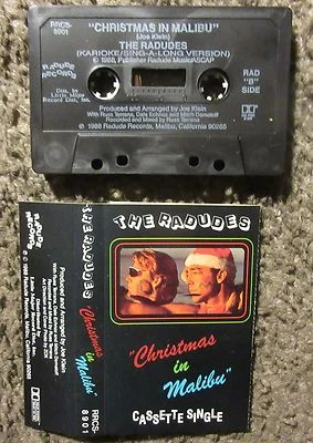 THE RADUDES "CHRISTMAS IN MALIBU" 1988 RARE CASSETTE SINGLE W/KARIOKE VERS.NM+ - Image 1 of 4